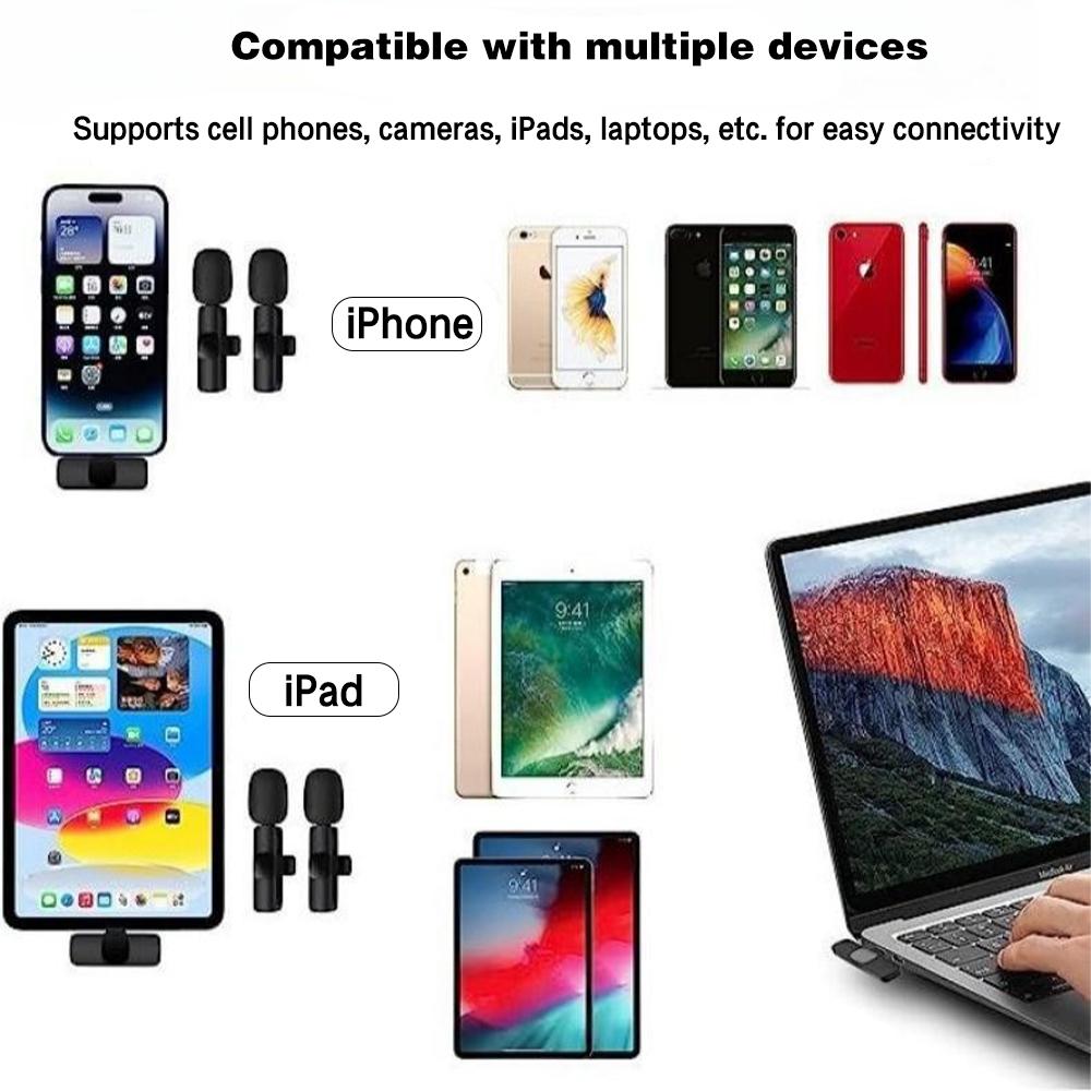 USB C Mini Wireless Microphone for iOS and Android Devices - Noise Reduction Lapel Mic for Recording, Clip on Mic, Mic for Video Recording, Tiktok, Youtube, Vlog USB C Mini Wireless Microphone for iOS and Android Devices - Noise Reduction Lapel Mic for Recording, Clip on Mic, Mic for Video Recording, Tiktok, Youtube, Vlog
