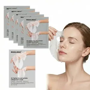 Ultra-Moisturizing 5-Piece Bio-Collagen Deep Anti-Wrinkle Lifting Mask, a nighttime moisturizing mask for all skin types - minimizes pores, enhances elasticity, firms Hyaluronic Acid Split Mask