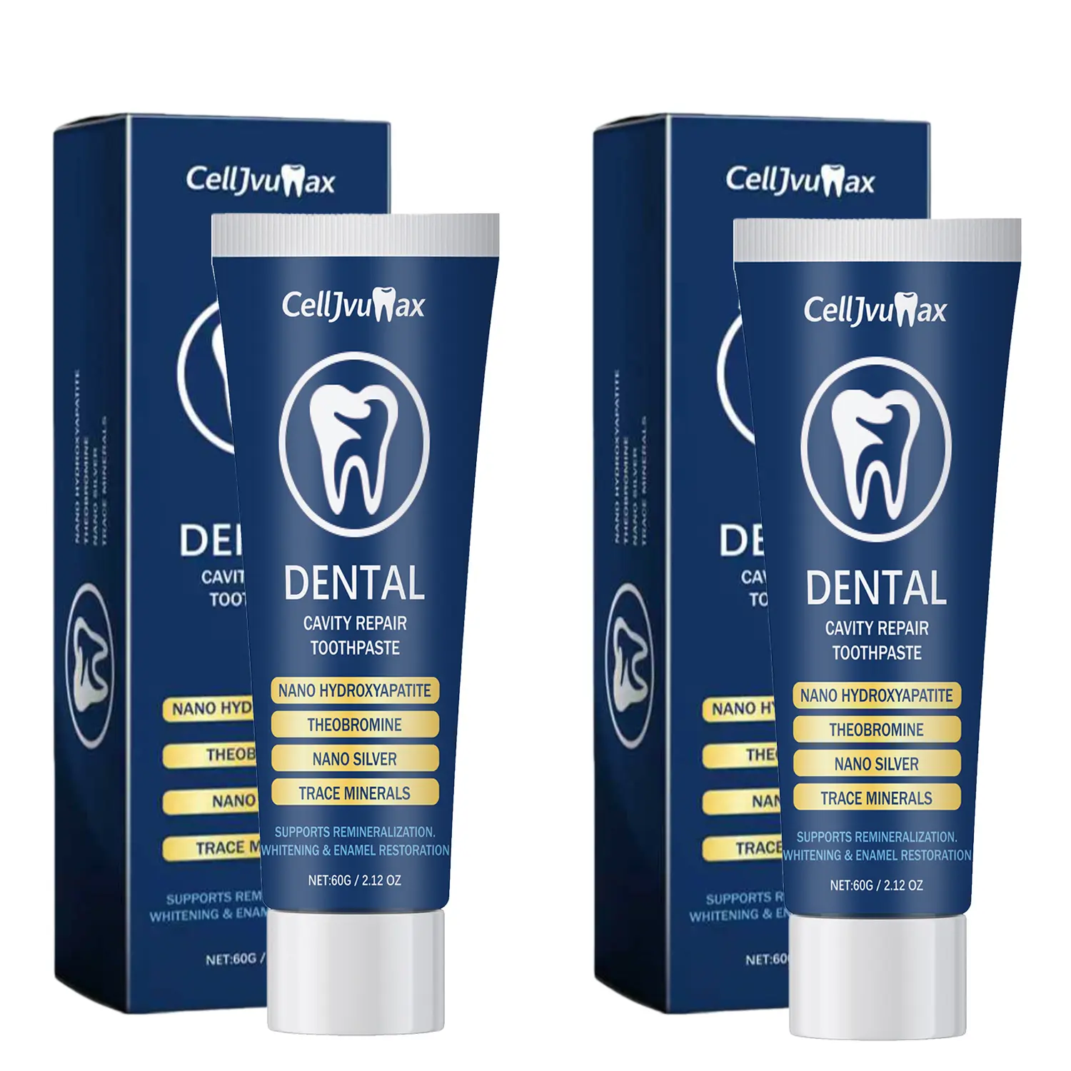 Natural Remineralizing Toothpaste with Hydroxyapatite for Enamel Repair and Whitening, Gentle Nonfluoride Formula for Sensitive Teeth, Single Item, Nonfluoride Toothpaste, Zinc Oxide, Daily, One Piece