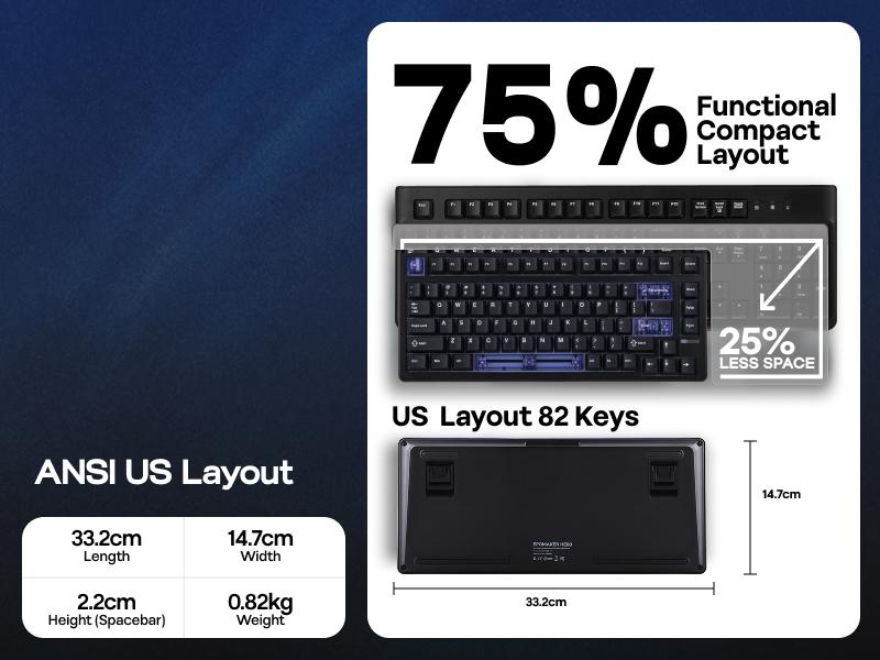 EPOMAKER HE80 Gasket-mounted Wired Gaming Keyboard with 8K Polling & 32K Scan, DKS & SOCD and Programmable South-Facing RGB Backlight Hot-Swappable Gaming accessories creamykeyboards desk accessories creamy keyboard TikTokShopJumpstartSale