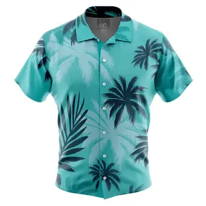 [NEW] Vice City Hawaiian Shirt for Men Women Youth, Retro Video Game Shirt, Funny Gaming Aloha Button Down Shirt, Summer Beach Shirt