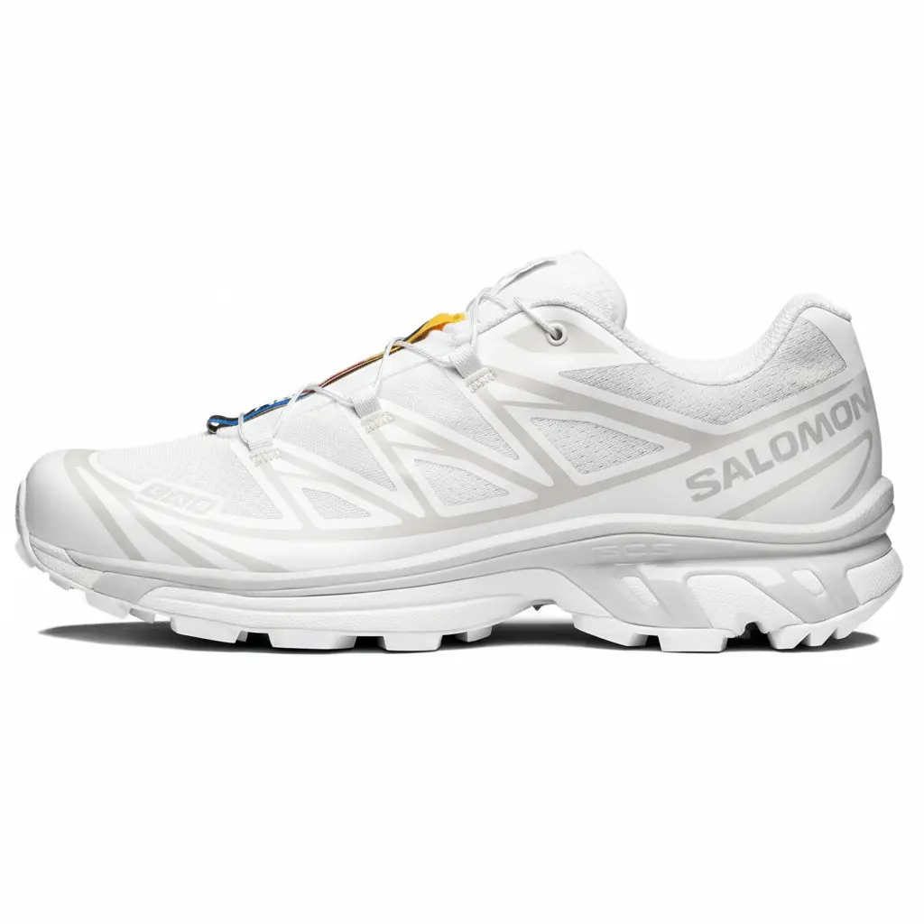SALOMON XT-6 Advanced Men's Cushioned Trail Shoes in White / Lunar Rock, Quick-Dry Lifestyle Sneaker for Hiking (Runs SMALL), Running, Outdoor, Running Trainers, Salomons, Men’s Shoes, Athleisure Men's Sneaker