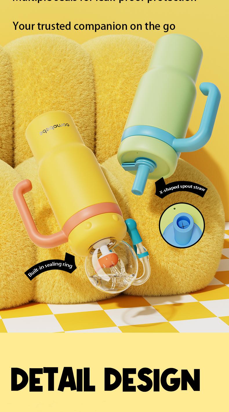 【COMOBEBE】24oz Stainless Steel Whale Fountain Tumbler – Spill-Proof, Dual Lids, Durable Handle, Dishwasher Safe, Cute and Fun for Kids & Adults 【COMOBEBE】24oz Stainless Steel Whale Fountain Tumbler – Spill-Proof, Dual Lids, Durable Handle, Dishwasher Safe, Cute and Fun for Kids & Adults