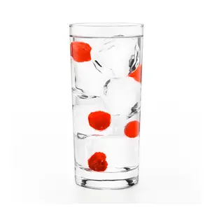 Libbey 817CD Heavy Base Glass Tumblers, Elegant Finedge Rim Cooler Water Glasses Set of 12, Dishwasher-Safe Glassware Set for Tea, Soda, and More