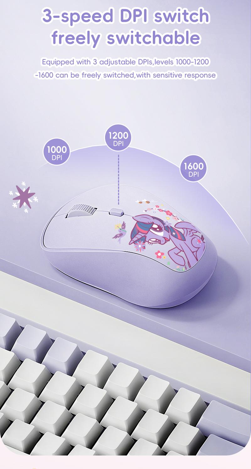 My Little Pony M02 Wireless Mouse Ergonomic Design 2.4 GHz Silent Operation Adjustable DPI Portable Universal Gift for Birthdays Valentine's Day Pink Stickers Slim Mouse TikTokShopHolidayHaul