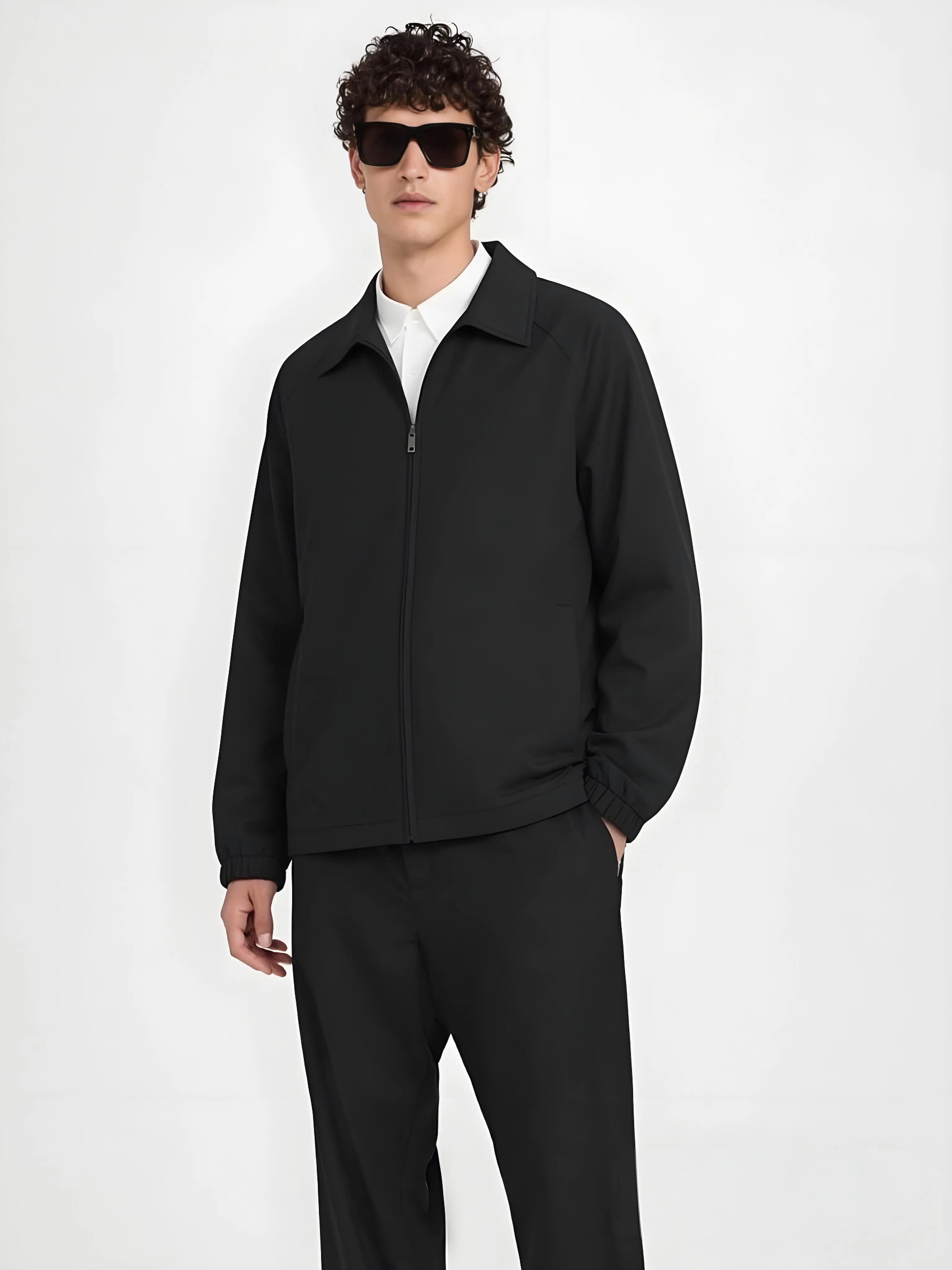 Men’s Casual  , Vintage Solid Color, Lightweight Long-Sleeve Business Outerwear zip men softshell black essential notch lapel anorak jacket shell distressed bomber polyester clothes outdoor coat neuter