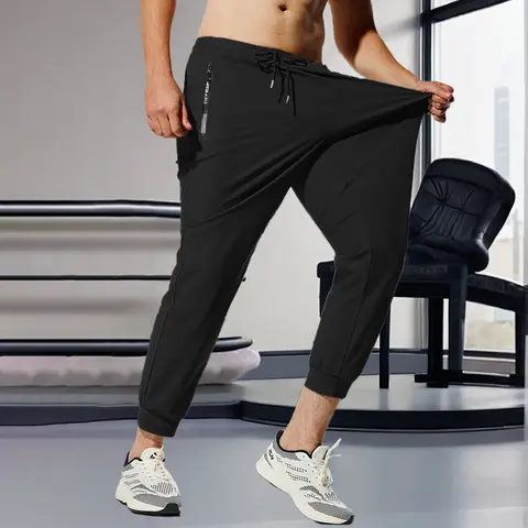 Men’s Loose Letter-Print Jogger Pants - Soft Stretchable Activewear Bottoms, Quick Dry, Mens Clothing, Fashion Streetwear, Streetwear Clothing for Casual & Workout Use