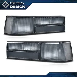 CROSSDESIGN Fit For Ford Mustang 1987-1993 Rear Tail Lights Brake Lamps w/o Bulb Smoked