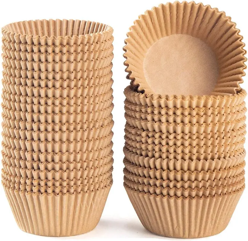 Standard Natural Cupcake Liners 500 Count, No Smell, Grease-Proof Paper Muffin Liners, Food-grade Baking Cups for Cupcakes, Muffins, Nuts