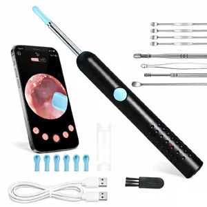 Professional Ear Wax Removal Camera 1080P HD Otoscope Kit with 6-9 Soft Silicone Spoons for Adults Kids Home Health Care Essential Jet Black Earwax Remover