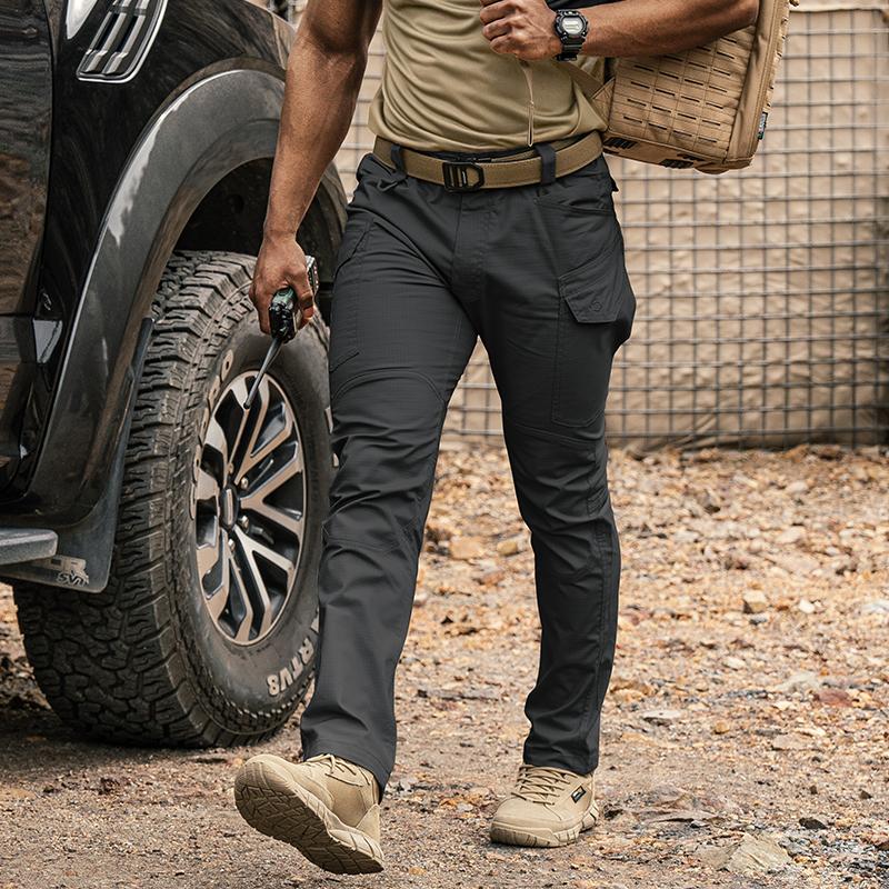 TOPTACPRO Men's Tactica Soft Fabric Cargo Pants Elastic Ripstop Pants Spandex Grid EDC Work Sport Pants 8202