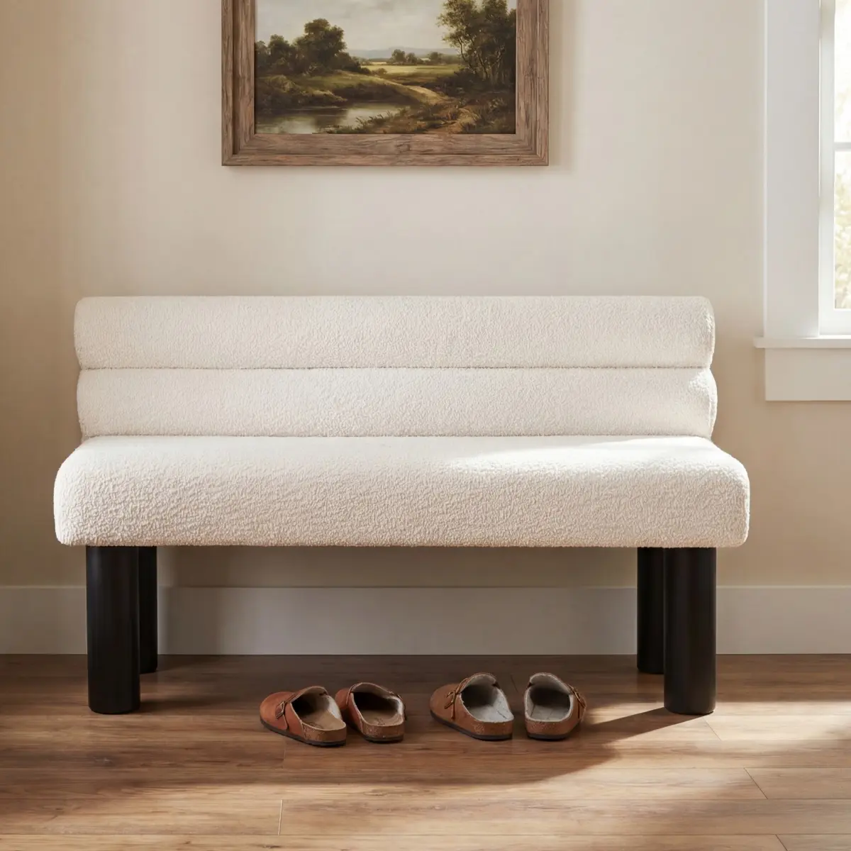 [Bellemave] Upholstered Entryway/Dining Bench| Rubber Wood Legs| 300 LBS Support