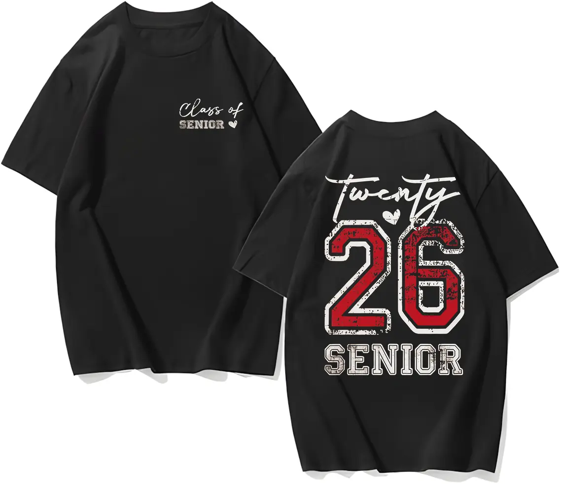 Senior Class of 2026 Top, a Stylish and Casual Shortsleeve Crewneck with an Elastic Collar, Soft Fabric for Graduation Gifts, Seamless, Tshirt, Knit Top, Digital Print