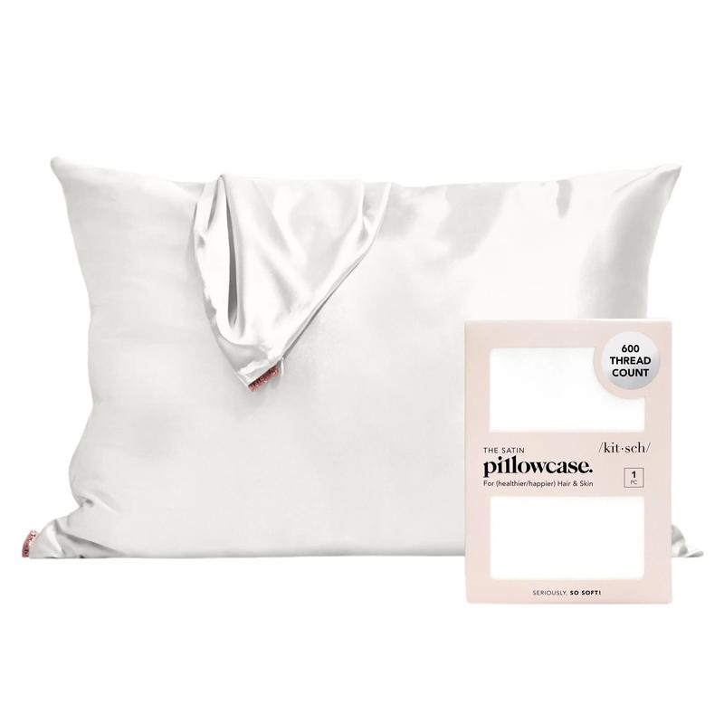 Kitsch Satin Pillowcase in Ivory Kitsch Satin Pillowcase in Ivory