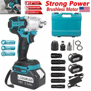 Cordless Electric Impact Wrench Gun 1/2'' High Power Driver w/ Li-ion Battery