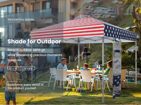 [One-Button Push] PHIVILLA 10x10ft Pop Up Canopy – One-Person Instant Setup Gazebo with Vented Roof & Side Storage Pocket for Backyard, Beach, Camping & Events