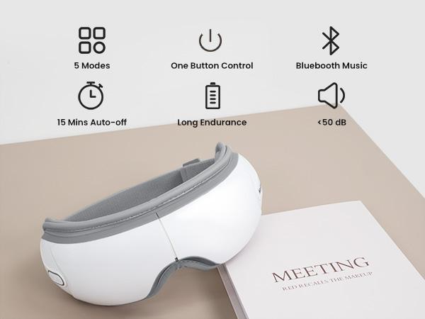 Nekteck Eye Massager with Heat & Bluetooth Music, Comfort Eye Mask for Relaxation, 5 Massage Modes, 15 mins Auto-Off, Ideal Gift for Men & Women,Christmas 's Day Present,Gifts for Mother Father Nekteck Eye Massager with Heat & Bluetooth Music, Comfort Eye Mask for Relaxation, 5 Massage Modes, 15 mins Auto-Off, Ideal Gift for Men & Women,Christmas 's Day Present,Gifts for Mother Father