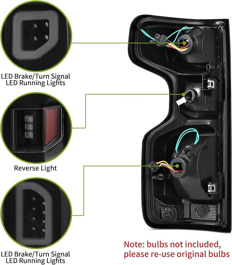 YITAMOTOR LED Rear Tail Lights Brake Lamp Compatible with 2019-2023 Chevy Silverado 1500/2022 Chevy Silverado 1500 LTD Tail Lamp Smoked Taillights, Driver and Passenger Side YITAMOTOR LED Rear Tail Lights Brake Lamp Compatible with 2019-2023 Chevy Silverado 1500/2022 Chevy Silverado 1500 LTD Tail Lamp Smoked Taillights, Driver and Passenger Side