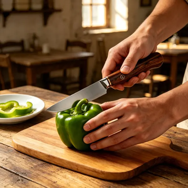 Damascus Fruit Knives, Artisan-Crafted Pocket Knives with Rosewood Handles and Patterned Blades, Sharp Lightweight Portable for Camp Kitchen, Camping-Hiking Use