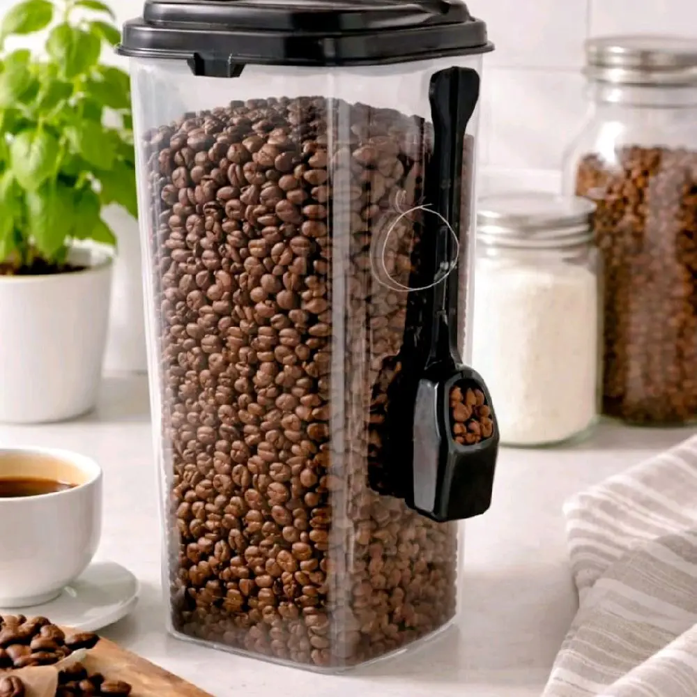 Sturdy Coffee Dispenser with Hinged Lid for Easy Access and Secure Storage