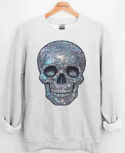 Faux Jewel Skull Graphic Top Faux Jewel Skull Graphic Top