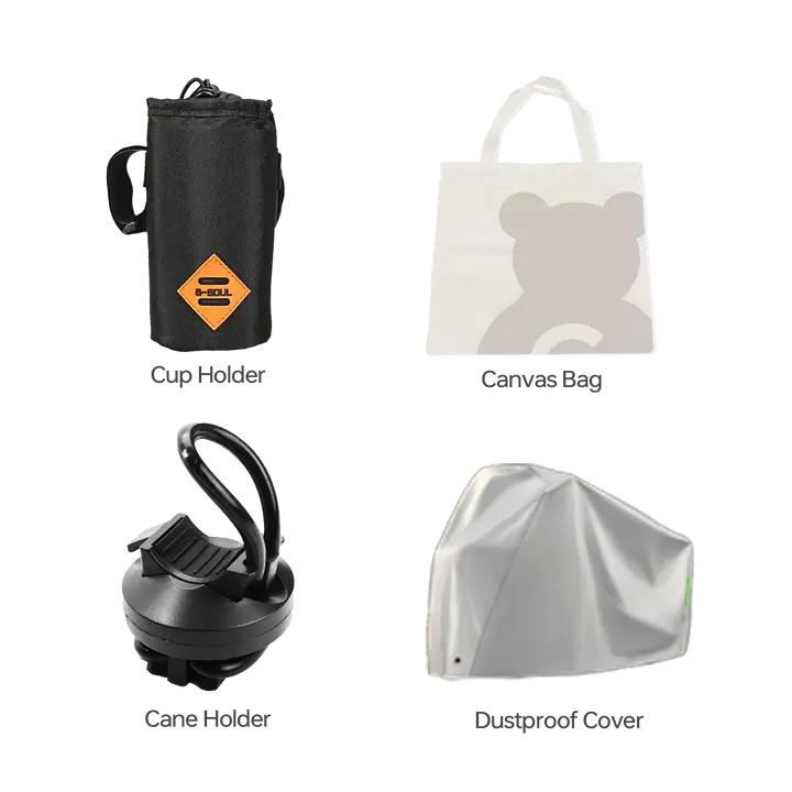 Solid 4-in-1 Mobility Scooter Accessory Kit with Dustproof Cover, Canvas Storage Bag, Cup Holder & Cane Holder for W3 W1 D3 S3 Models, Walking, 4-In-1 Accessories Bundle, Mobility Aid, Functional Set, Compact Kit, Convenient Storage For Your Accessories