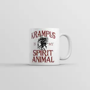 Krampus Is My Spirit Animal Mug Funny Novelty Christmas Coffee Cup - 11oz Funny Coffee Mugs Ceramic Printed Drinkware Cup