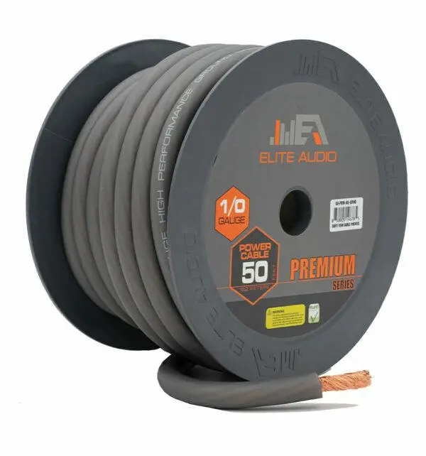 Elite Audio EA-PRM0G-GRND 0 Gauge Ground Wire, 50ft CCA Power Cable for Car Audio and Automotive Electrical Connections, 50 Feet