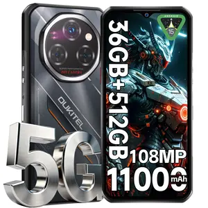 OUKITEL WP62 5G Rugged Smartphone Unlocked Android 15-36GB+512GB/2TB Rugged Cell Phone, 6.6''FHD+ Display 120Hz 108MP Rear Camera 11000mAh(33W) Battery Waterproof Phones, Fingerprint/IP68/IP69K/NFC