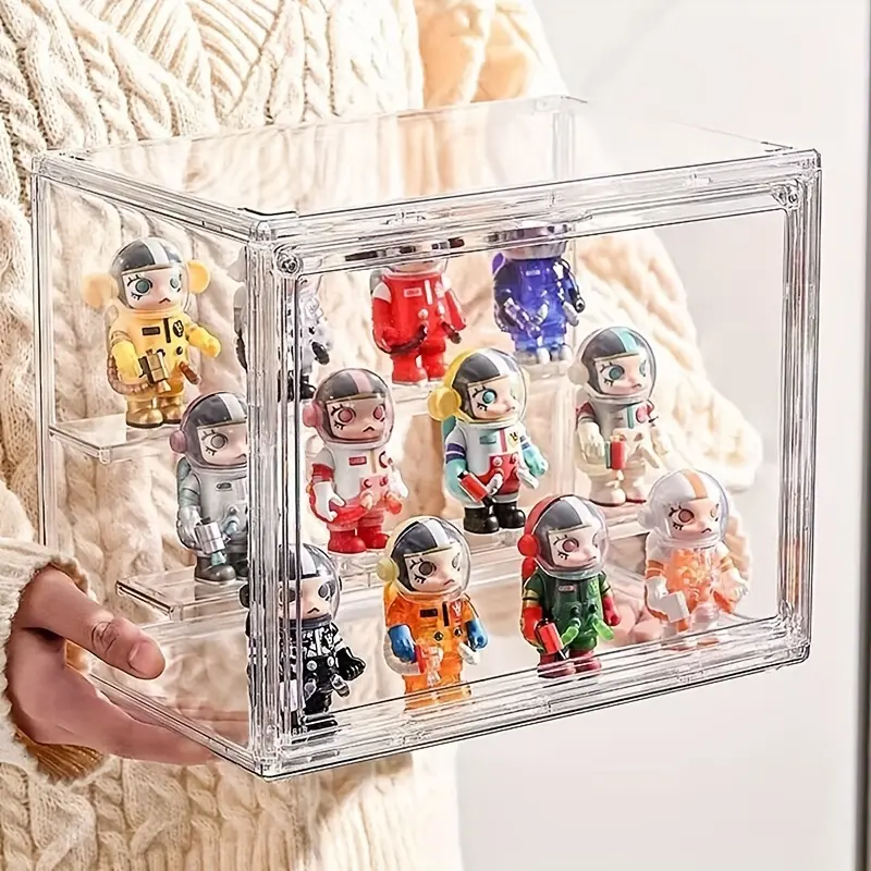 1pc, Action Figure Storage Box, Collectible Figures, Collector Box, Blind Box, Doll Organizer, Doll Acrylic Display Box, Assembly Toy Storage Display Case, Christmas Valentine's Day, Decor