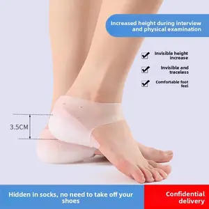 Height Increase Insoles, Silicone Heel Cushion Inserts for Men and Women, Gel Heel Lift Inserts for Leg Length Discrepancy 5cm/4.5cm/2.5cm