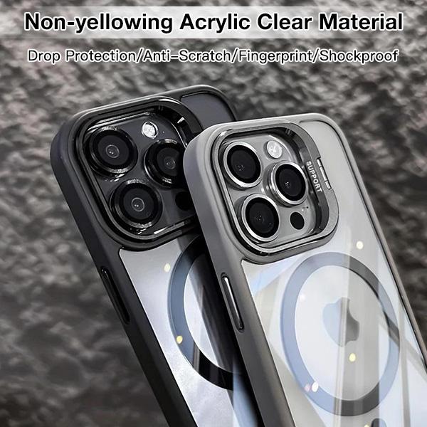 PuyaTeya Shockproof Camera Lens Protectors & Stand Protective Phone Case For iPhone 17 Pro Max cases 17/16/15/14/13/12 Pro/ProMax, MagSafe Durable Wireless Magnetic