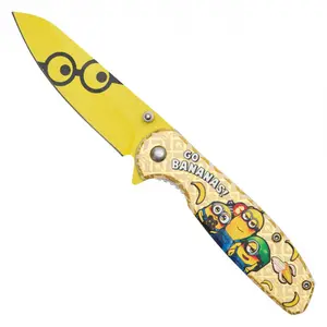 Yellow “Go Bananas” Graphic Collectible – Cartoon Style Pocket Accessory – Fun Gift Idea – Display Piece