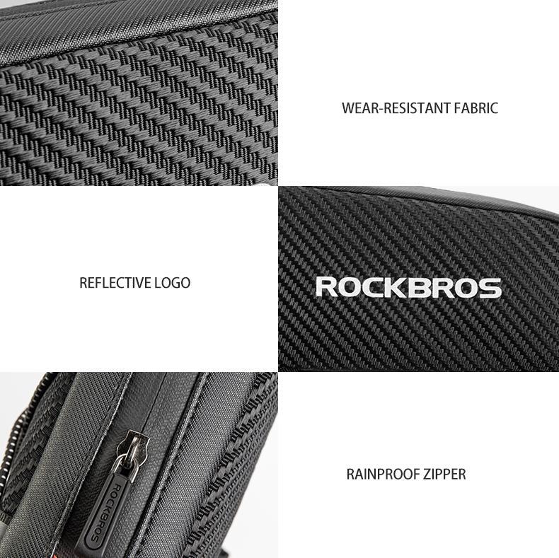 ROCKBROS Top Tube Bike Bag Bicycle Front Frame Bag Bike Accessories Pouch Compatible with iPhone 14/13/12 Pro Galaxy S22/S21