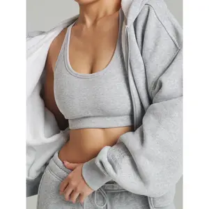 Plush Fleece Bralette - Heather Grey