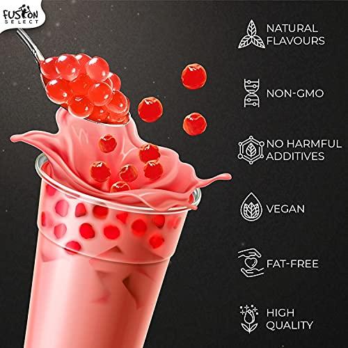 Boba Bursting Bobaz Popping Bobaz Pearls Fruit Tea Snack Toppings (490 Grams, Strawberry)