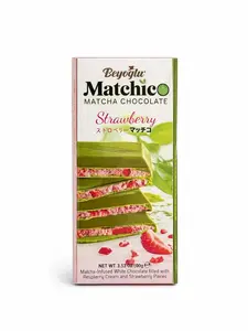 Beyoglu Matchico Premium Matcha Infused White Chocolate with Strawberry & Raspberry Cream - 3.36 oz (95g)