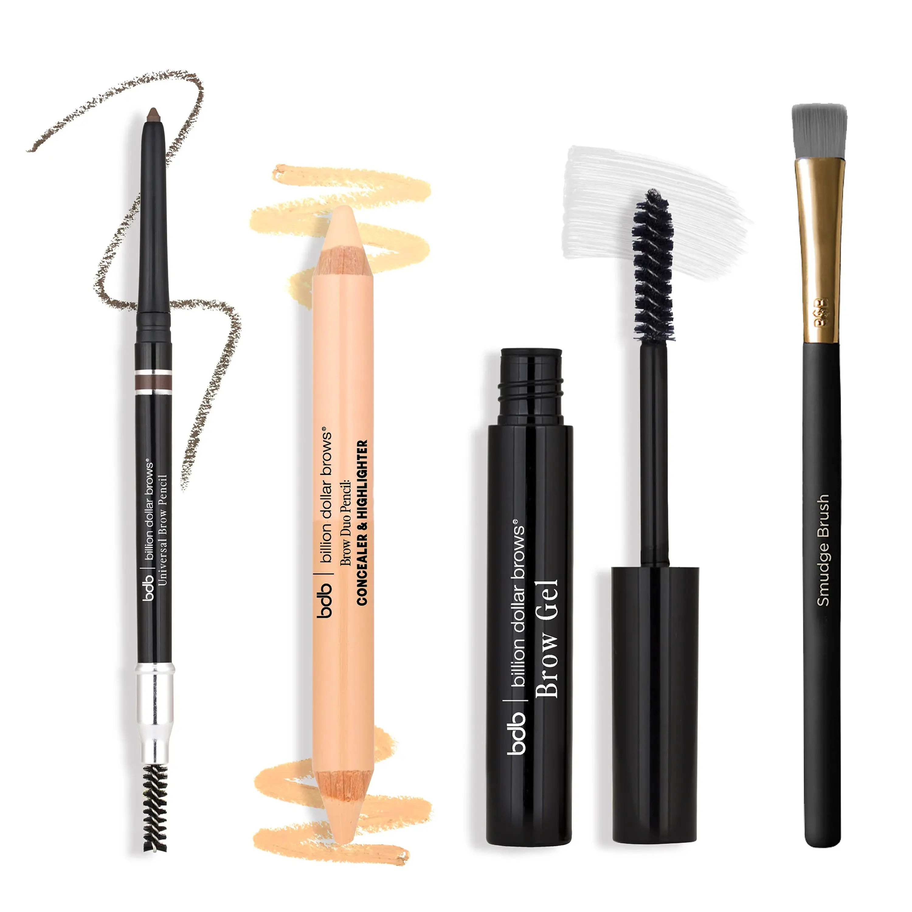 Billion Dollar Beauty - Brow Kit with Universal and Duo Pencil, Smudge Brush and Brow Gel Makeup Blend Makeup Blend Set Applicator