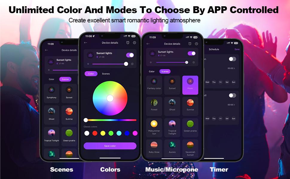 ISUNMEA Sunset Lamp Projector Multicolor Changing LED Projection Lamp,Switch Button and APP Control 360 Degree Rotation Sunlight Lamp for Bedroom, Photography, Party, Tiktok Live, Room Decor