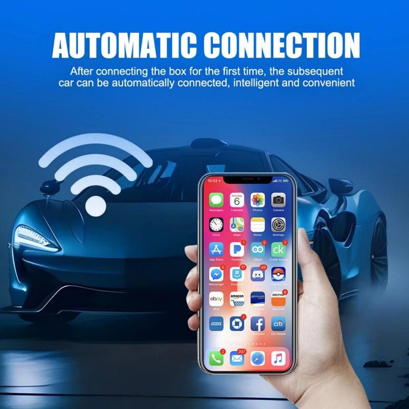 2025 Upgraded Wireless CarPlay & Android Auto Adapter – Fast & Stable Connection, Mini Wireless Dongle for iPhone iOS 10+ & Android 11+, Hands-Free Calls, Plug & Play