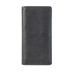 Pre-owned Louis Vuitton Leather Small Leather Goods LV Black Epi Brazza Wallet L26020315