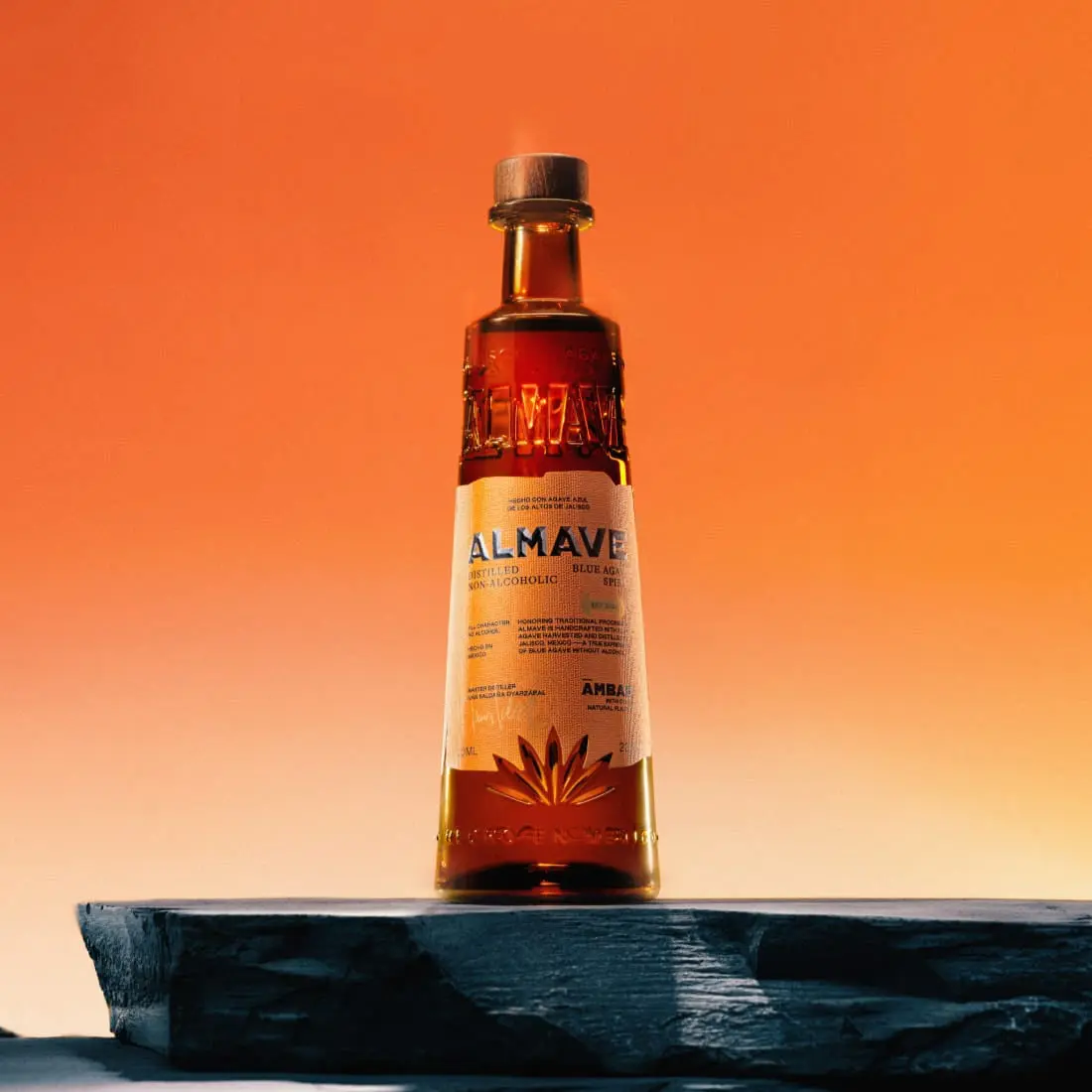Almave Non-Alcoholic Blue Agave Spirit – The First Alcohol-Free Spirit Made with Blue Agave Grown in Jalisco, Mexico – Premium Tequila Alternative – Ambar