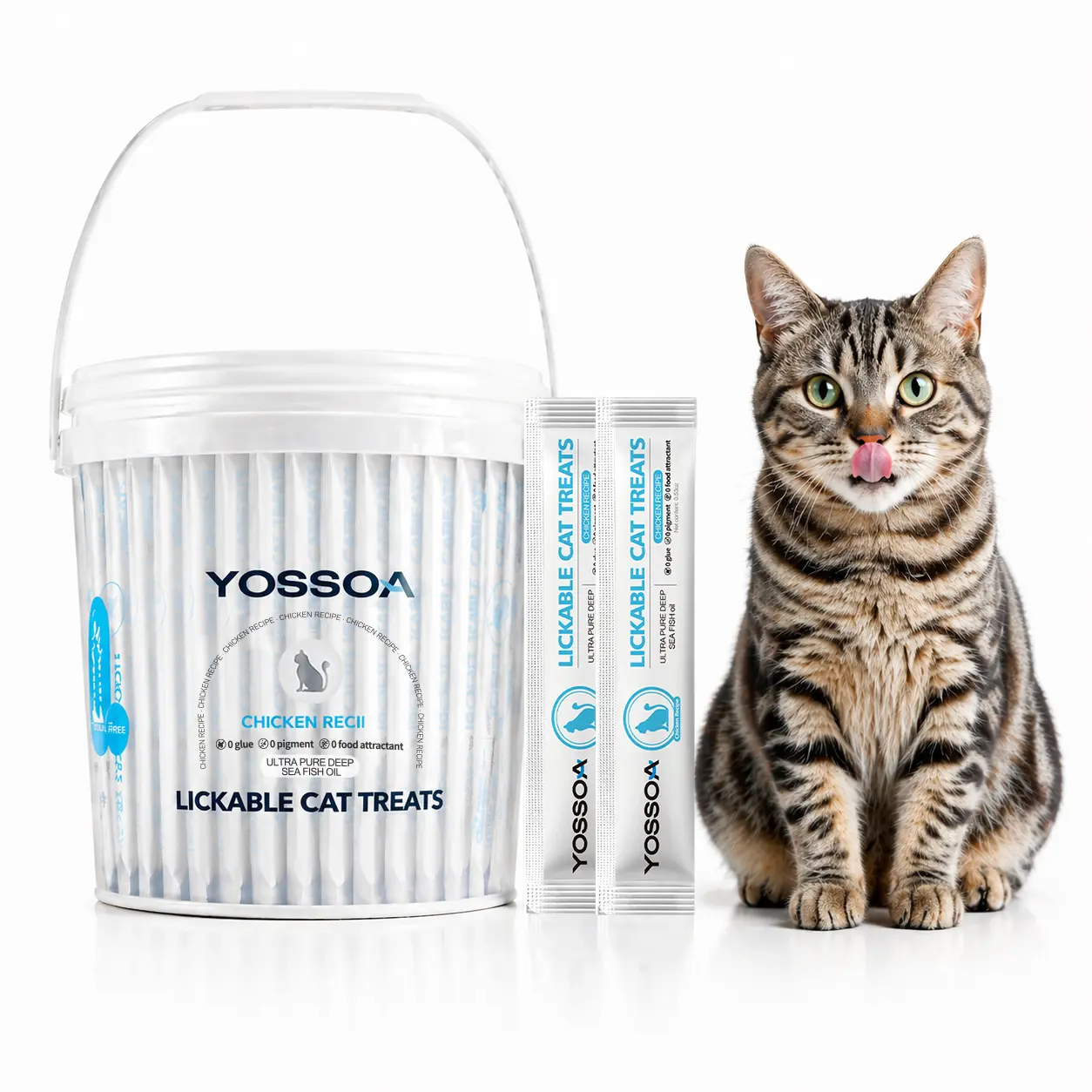 【100 STICKS 】YOSSOA Lickable Wet Cat Treats, Squeezable Creamy Purée Cat Treat Delectables Squeeze Lickable Treats, Squeeze Stick Lickable Treats for Cats No Added Fillers, No by-Products, No Added Preservatives