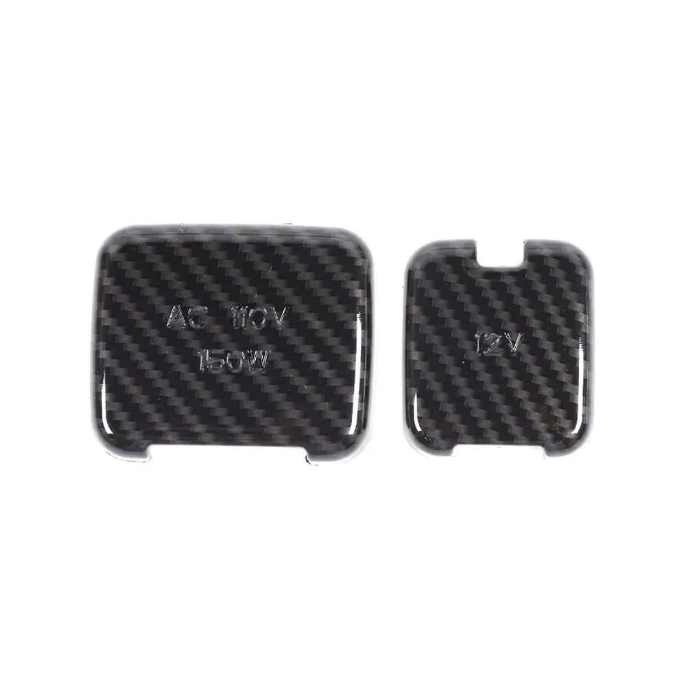 Rear Power Supply Socket Cover Trim - 2-Pieces ABS Car Interior Decorative Self-Adhesive Backing Covers, 2009-2014 Fit for Ford F150 Raptor Car Interior Accessories