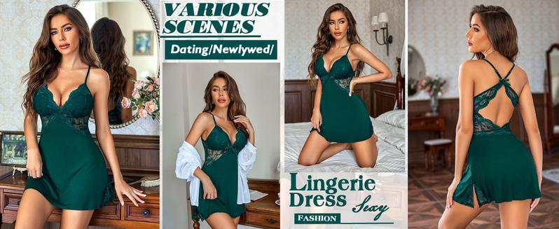Avidlove Women Lingerie  Lace Chemise Sleepwear Nightgown Bodysuit Lingerie nightgown,Christmas Lingerie
