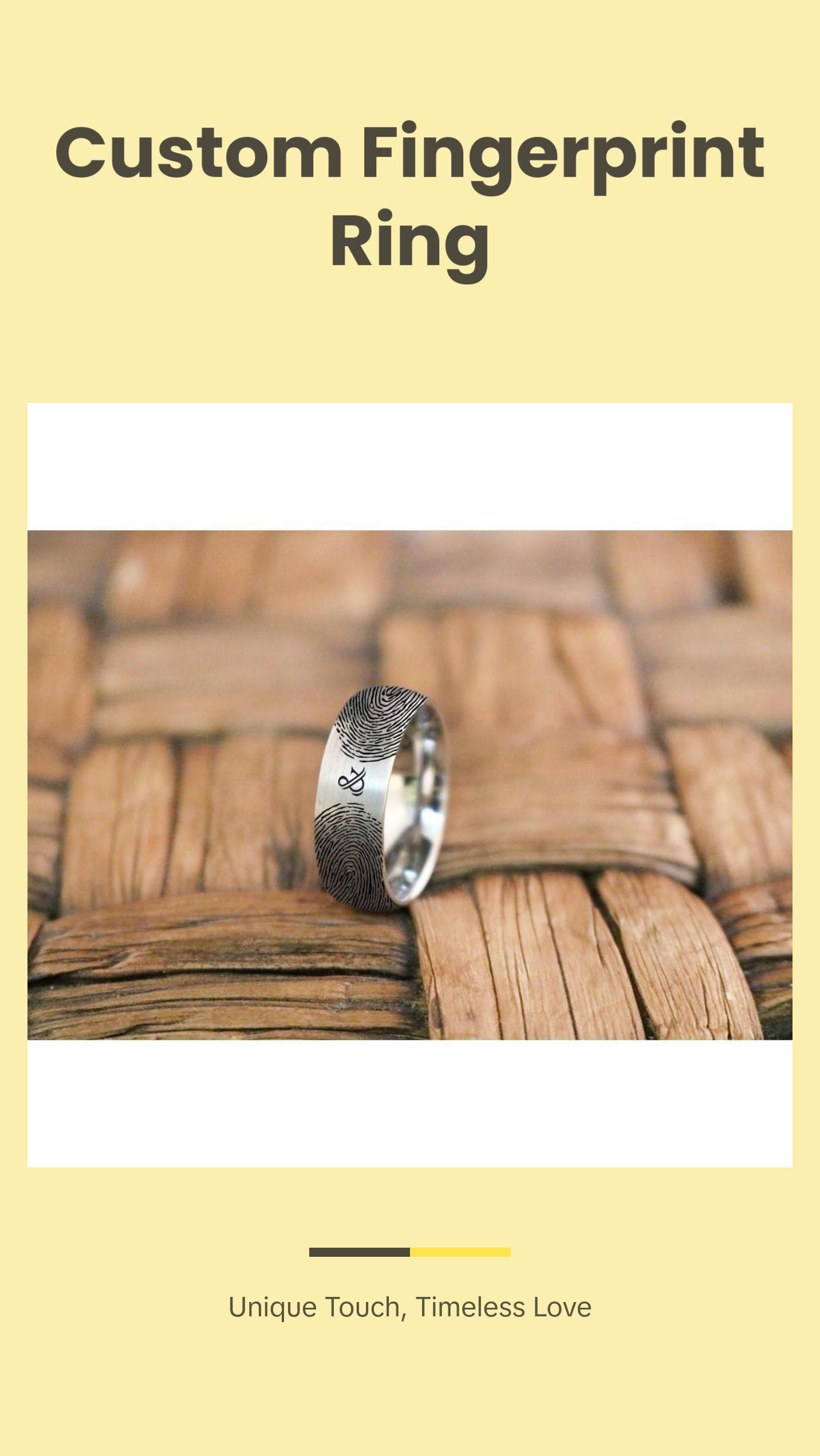 Fingerprint Ring | Mens Wedding Band, Couple Wedding Ring, Memorial Ring