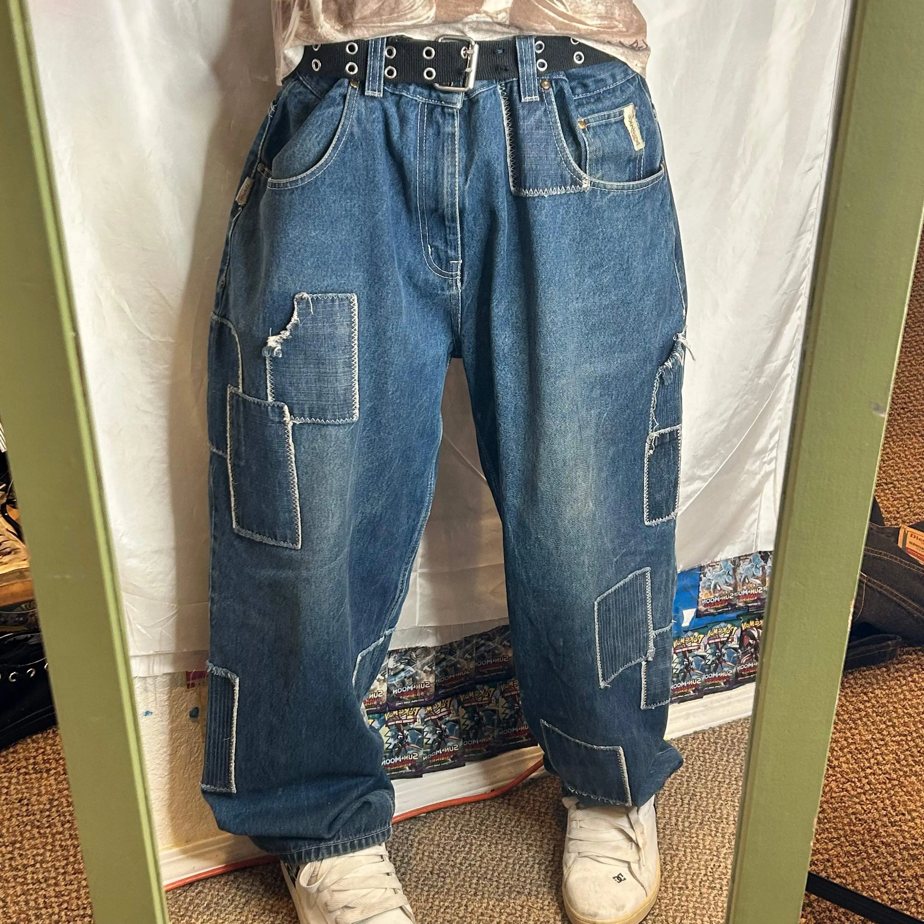 Brooklyn Express Patchwork Baggy Jeans