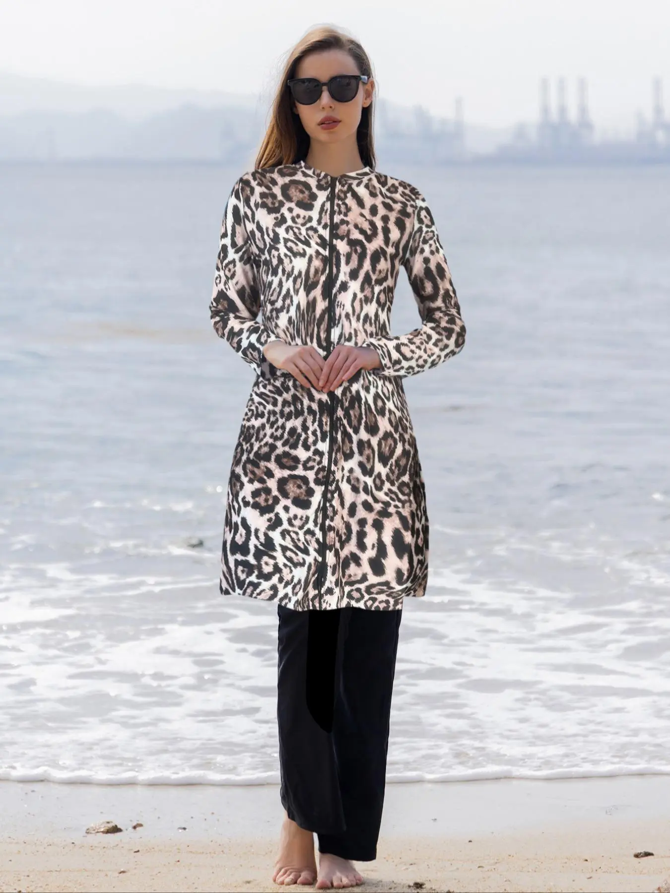 Middle Eastern Muslim Ramadan Long Sleeve Two-piece Swimsuit Set, Women's Modest Full Body Burkini for Summer Beach, Islamic Swimming Suit, Comfortable and Stylish Swimwear, Full Coverage Swimsuits, Modest Swimming Wear, Modest Bathing Suit, Modesty