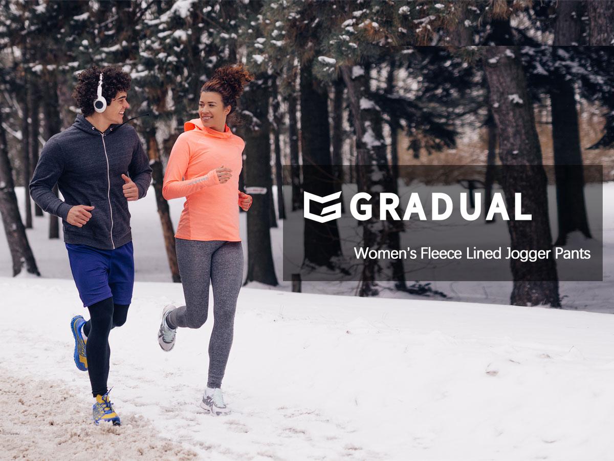 G Gradual Women's Fleece Lined Joggers Highwaist Water Resistant Warmth Winterwear Drawstring Tapered Sweatpants with Zipper Pockets for Running Athletic Workout Casual SpringStatements