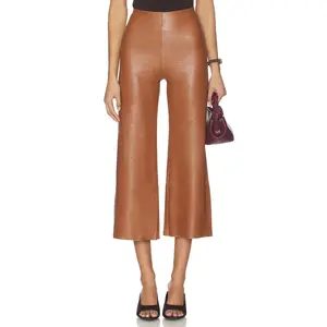 Commando Faux Leather Cropped Pant in Cognac